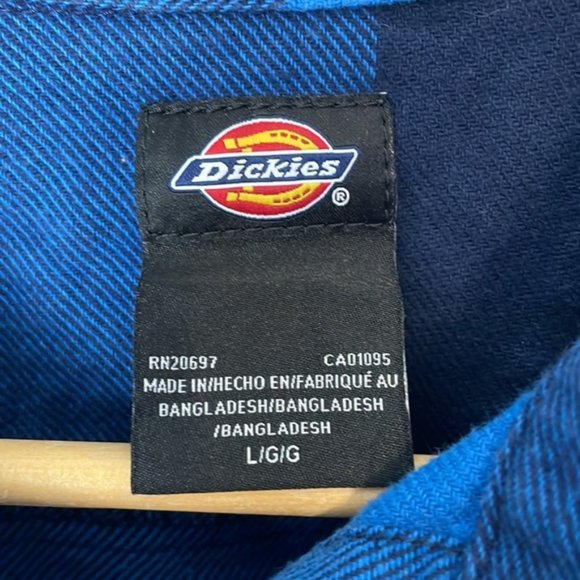 Dickies DuraTech Renegade Flannel Shirt Blue Plaid Size Large - Picture 3 of 8